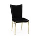 Art Décor gilded side chair with black leather