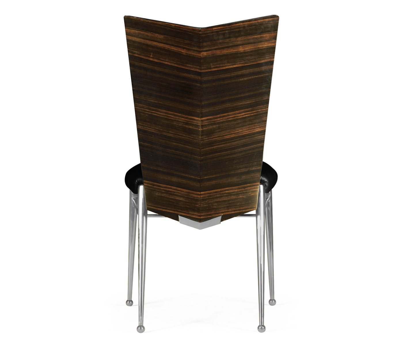 Art Décor silver side chair with black leather