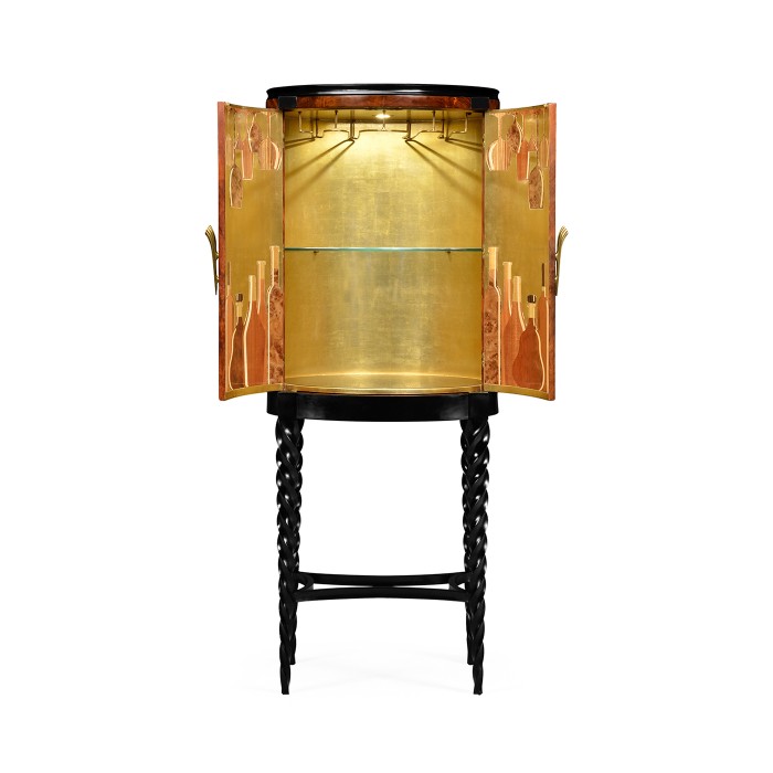 Black Barleytwist Drinks Cabinet