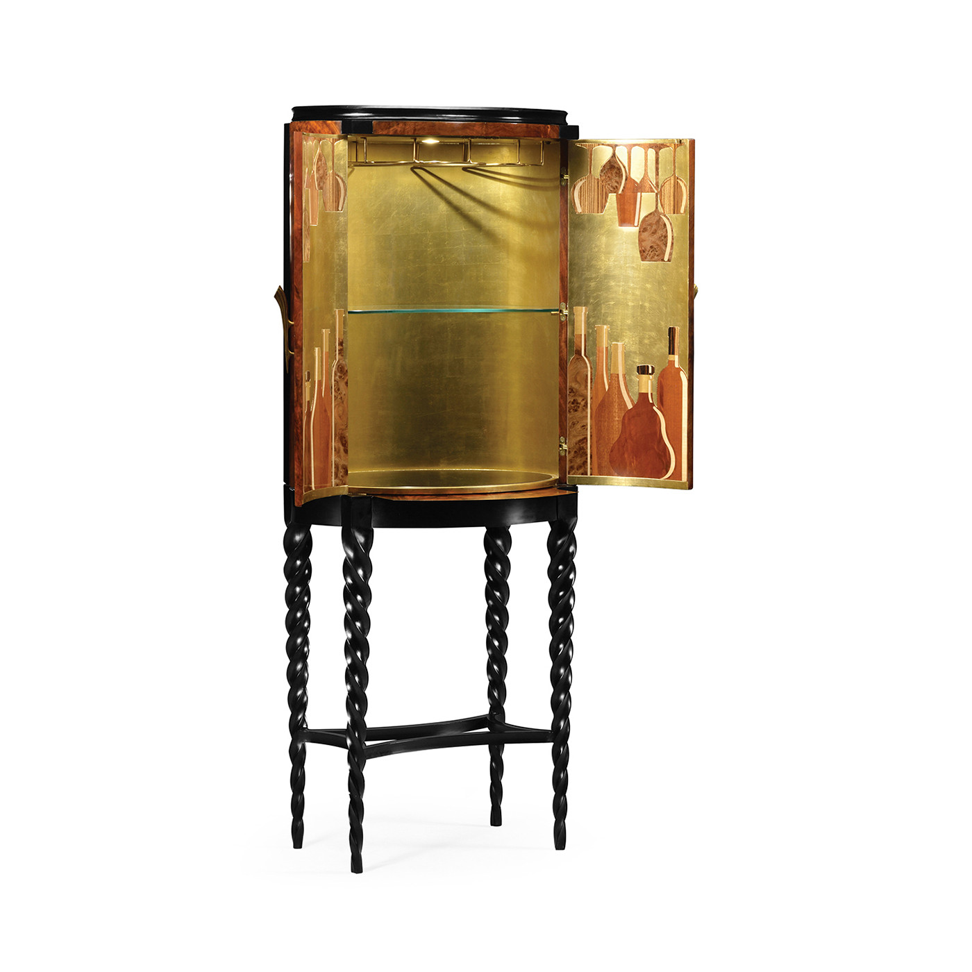 Black Barleytwist Drinks Cabinet