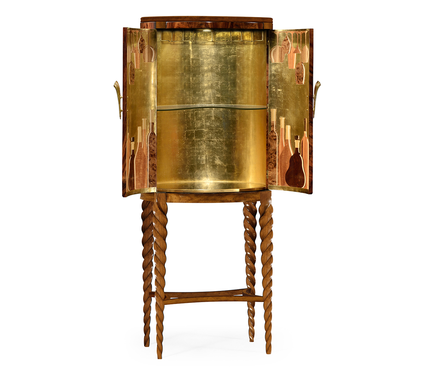 Walnut Barleytwist Drinks Cabinet