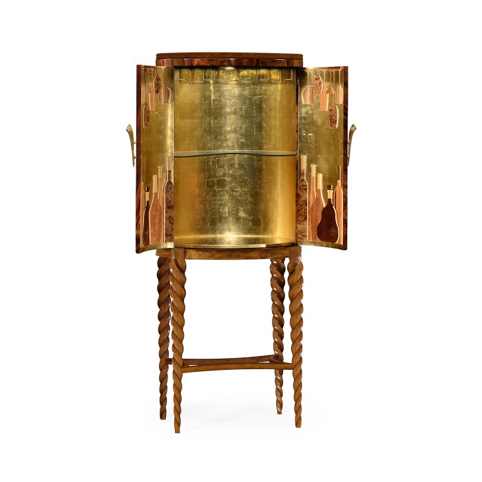 Walnut Barleytwist Drinks Cabinet