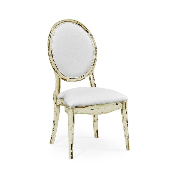 Spoon back upholstered stacking dining chair