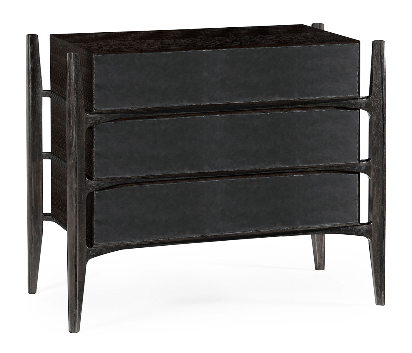 Architects Black Mocha Oak & Leather Chest of Drawers