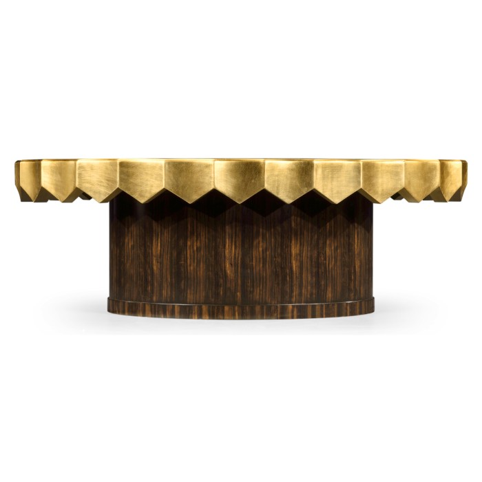 Macassar & Églomisé Oval Cocktail Table