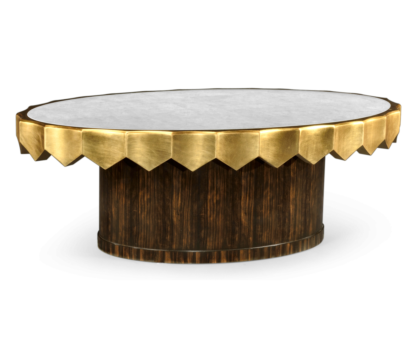Macassar & Églomisé Oval Cocktail Table