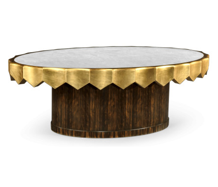 Macassar & Églomisé Oval Cocktail Table