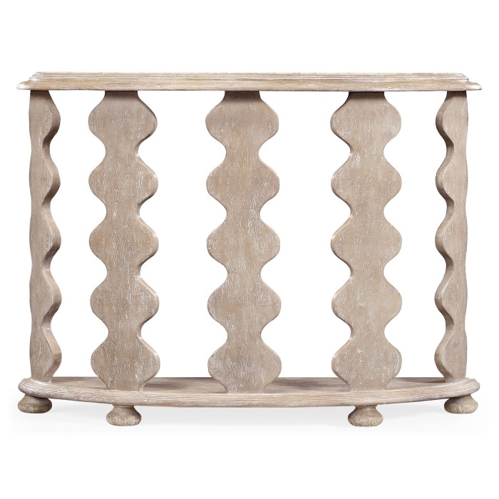 Demilune Console Table in Limed Acacia
