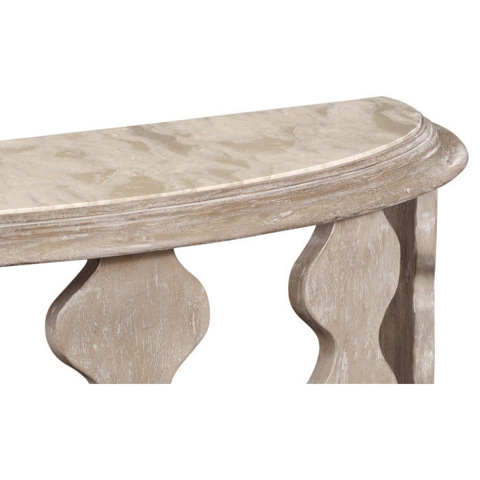Demilune Console Table in Limed Acacia