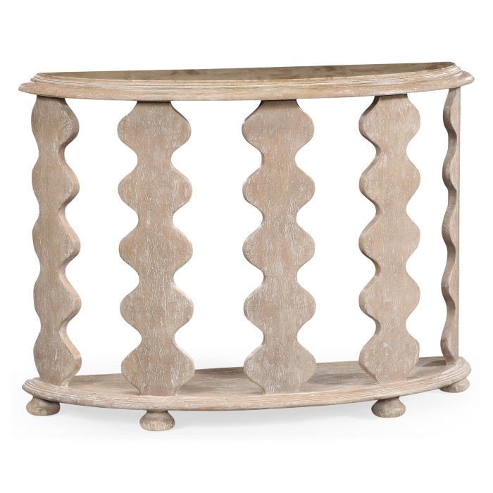 Demilune Console Table in Limed Acacia