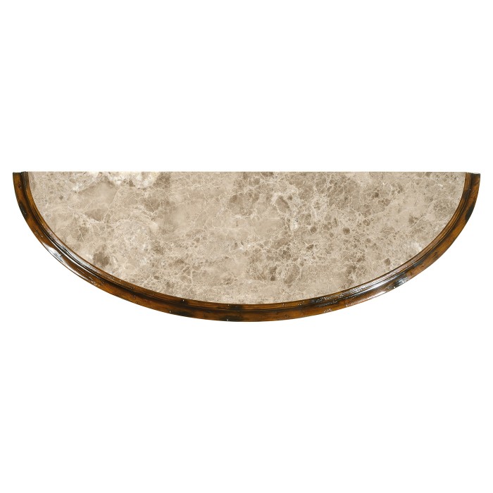 Demilune Console Table in Rustic Walnut