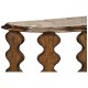 Demilune Console Table in Rustic Walnut