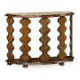 Demilune Console Table in Rustic Walnut