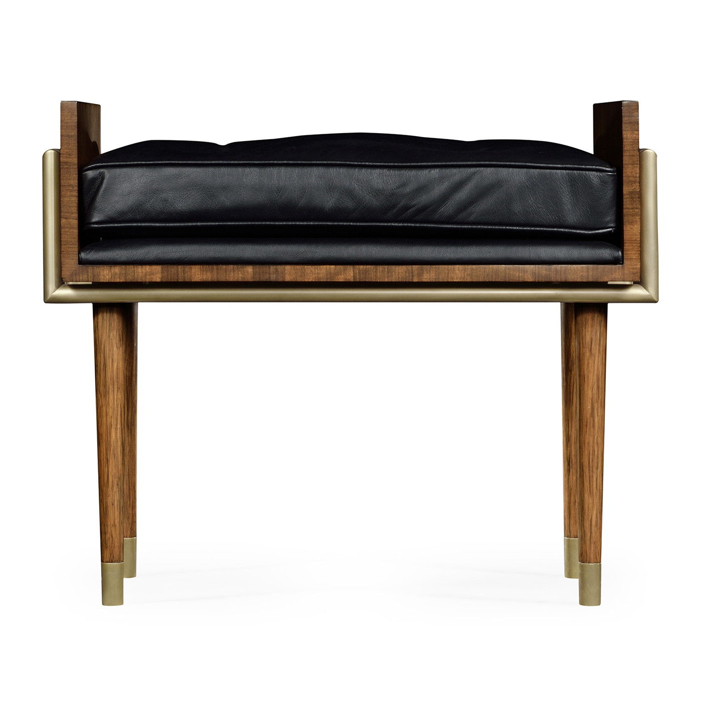 Cosmo Hyedua Stool, Upholstered in Black Leather