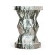 Round Geometric Faux Black & Grey Marble Wine Table