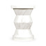 Round Geometric Faux White & Grey Marble Wine Table