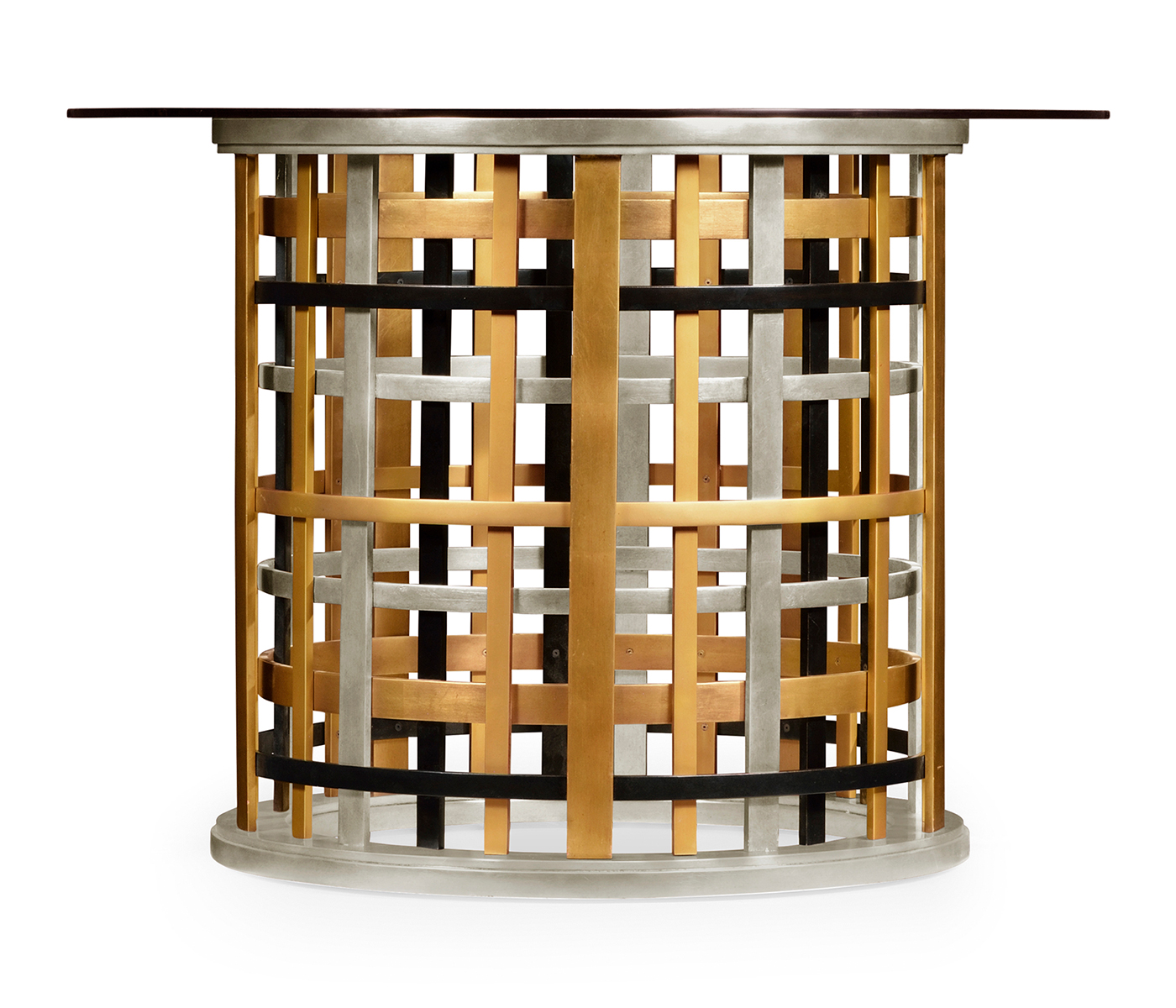 Multi Metal Round Plaid Centre Table