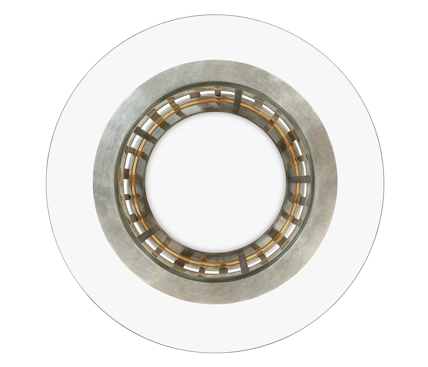 Multi Metal Round Plaid Centre Table