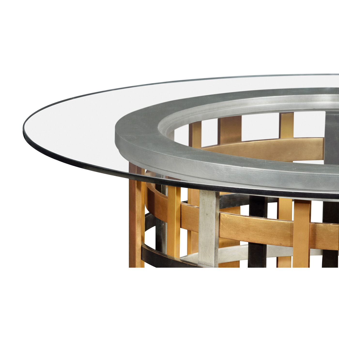 Multi Metal Round Plaid Centre Table