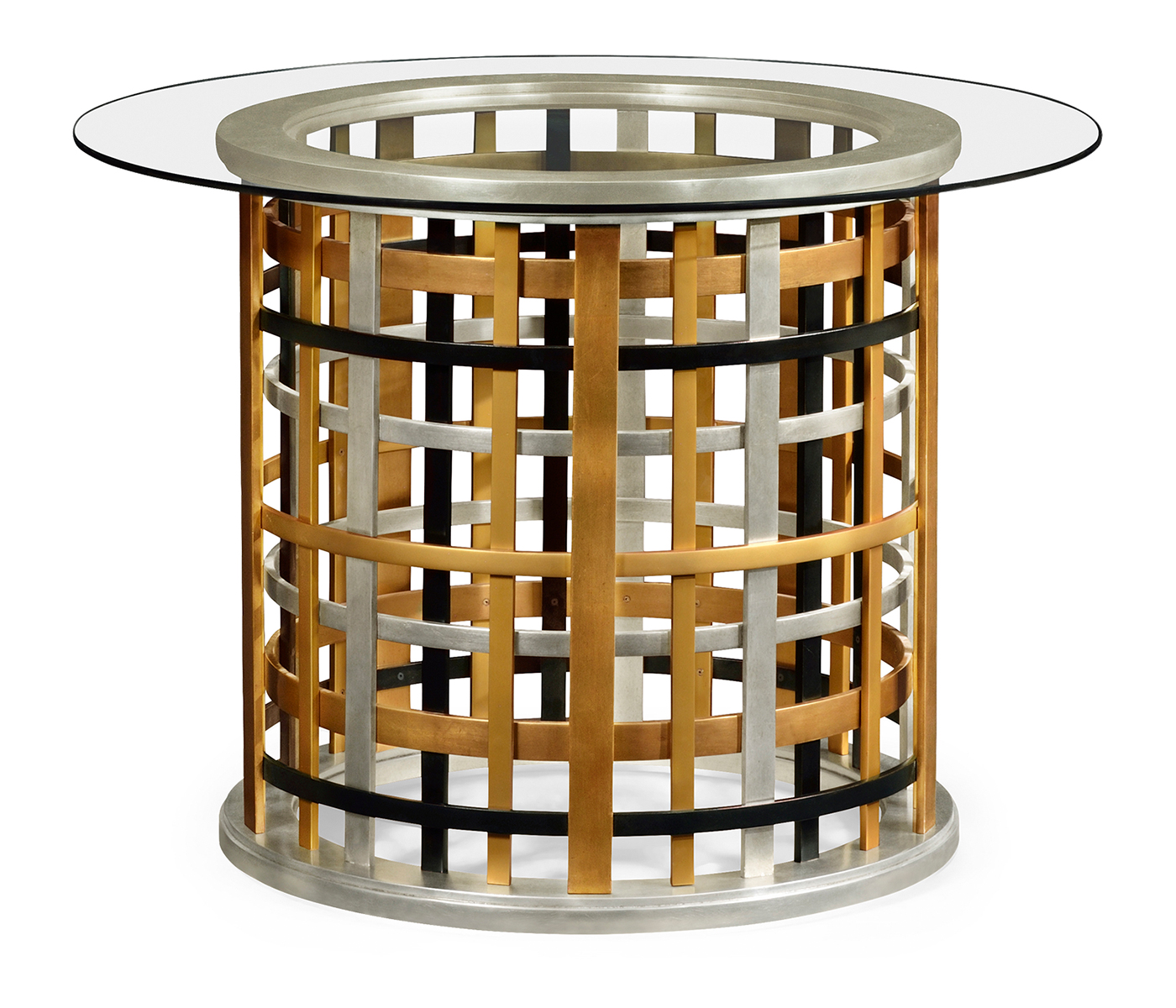 Multi Metal Round Plaid Centre Table