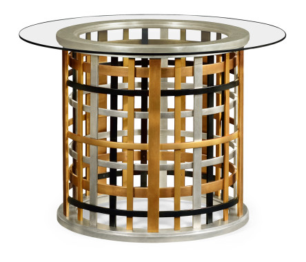 Multi Metal Round Plaid Centre Table