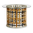 Multi Metal Round Plaid Centre Table