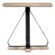 Round Side Table with Iron Base in Limed Acacia