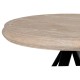 Round Side Table with Iron Base in Limed Acacia