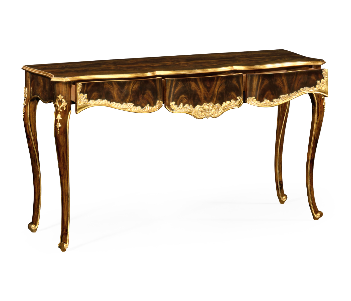 Console table with gilded carving