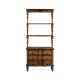 3 tiered étagère with drawers in rustic walnut