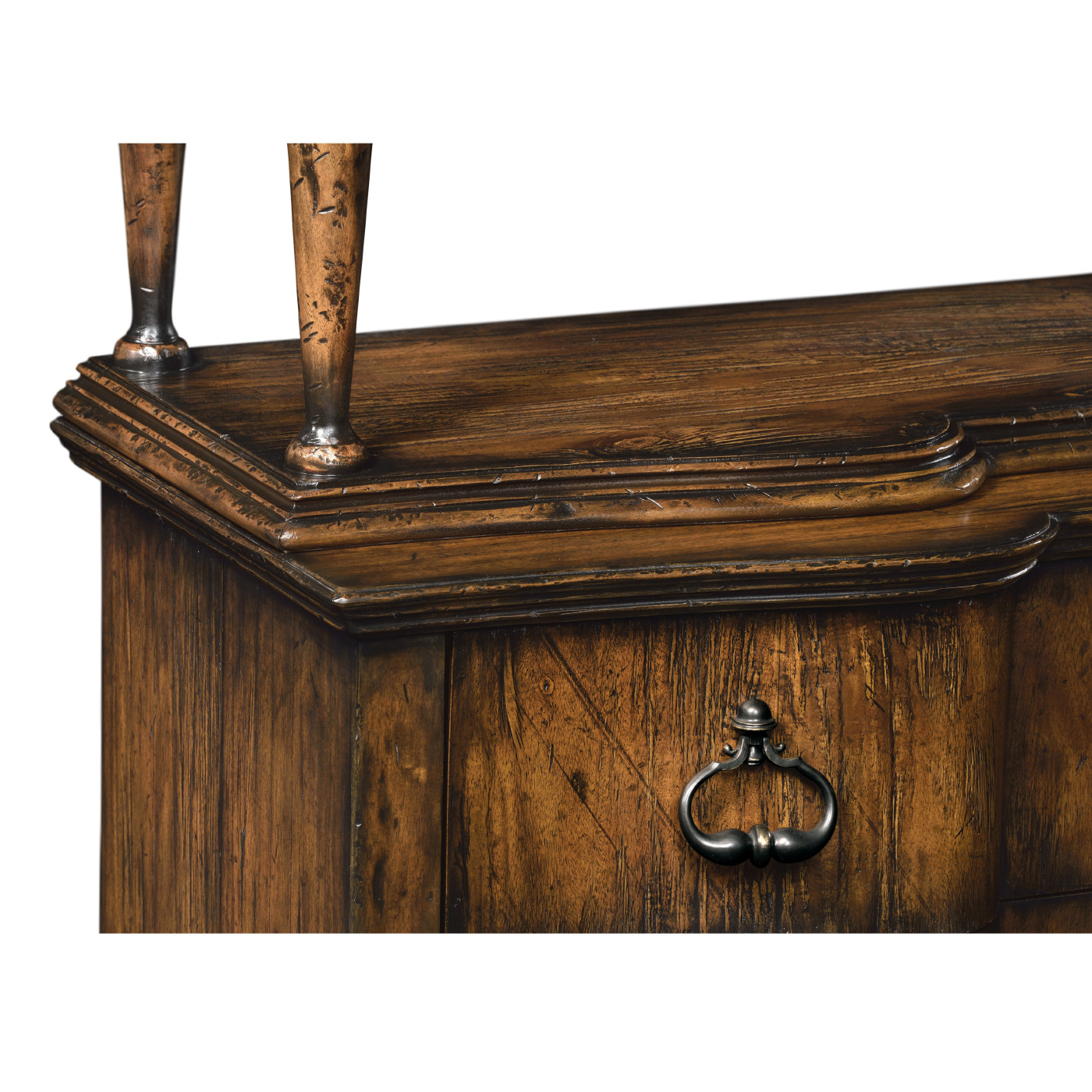 3 tiered étagère with drawers in rustic walnut