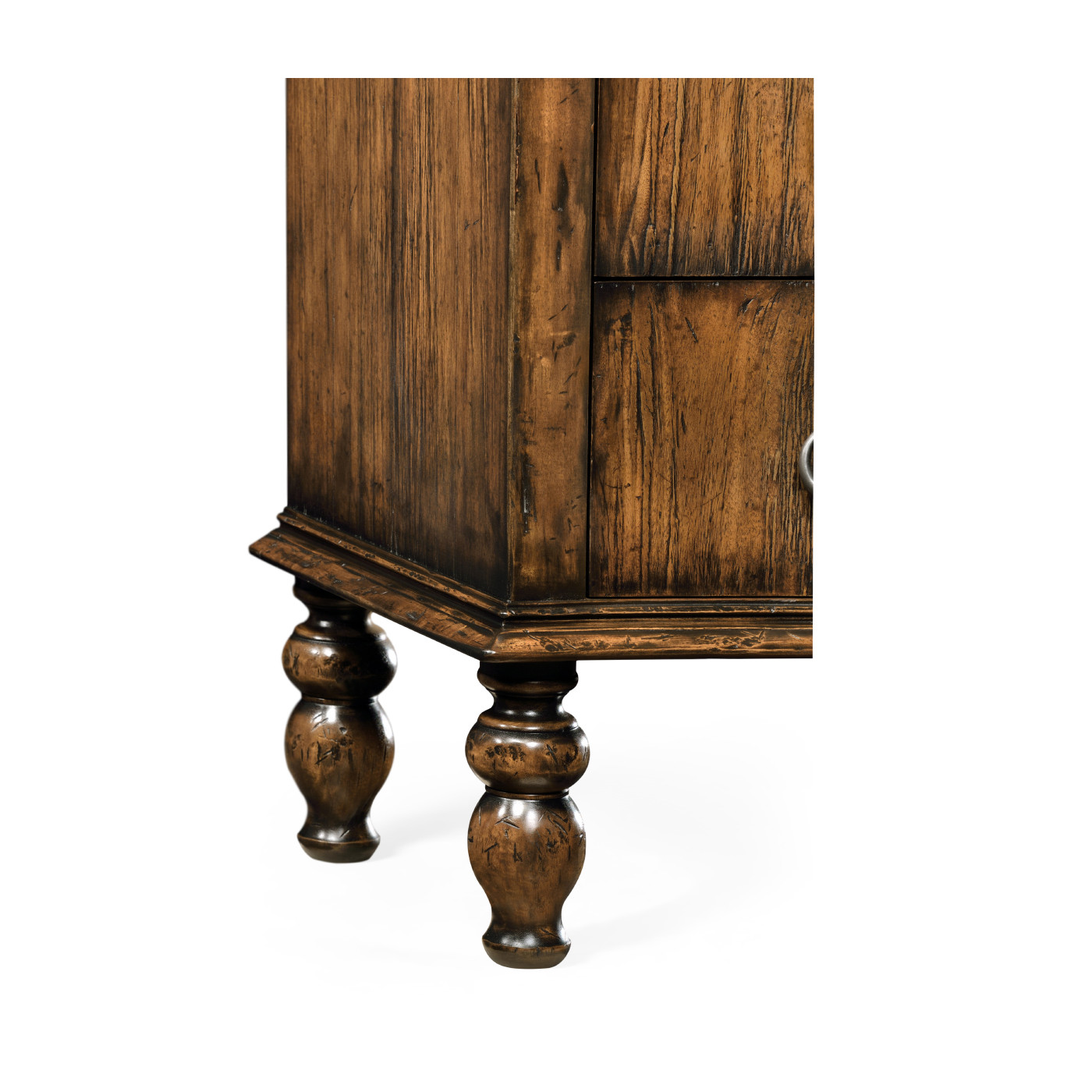 3 tiered étagère with drawers in rustic walnut