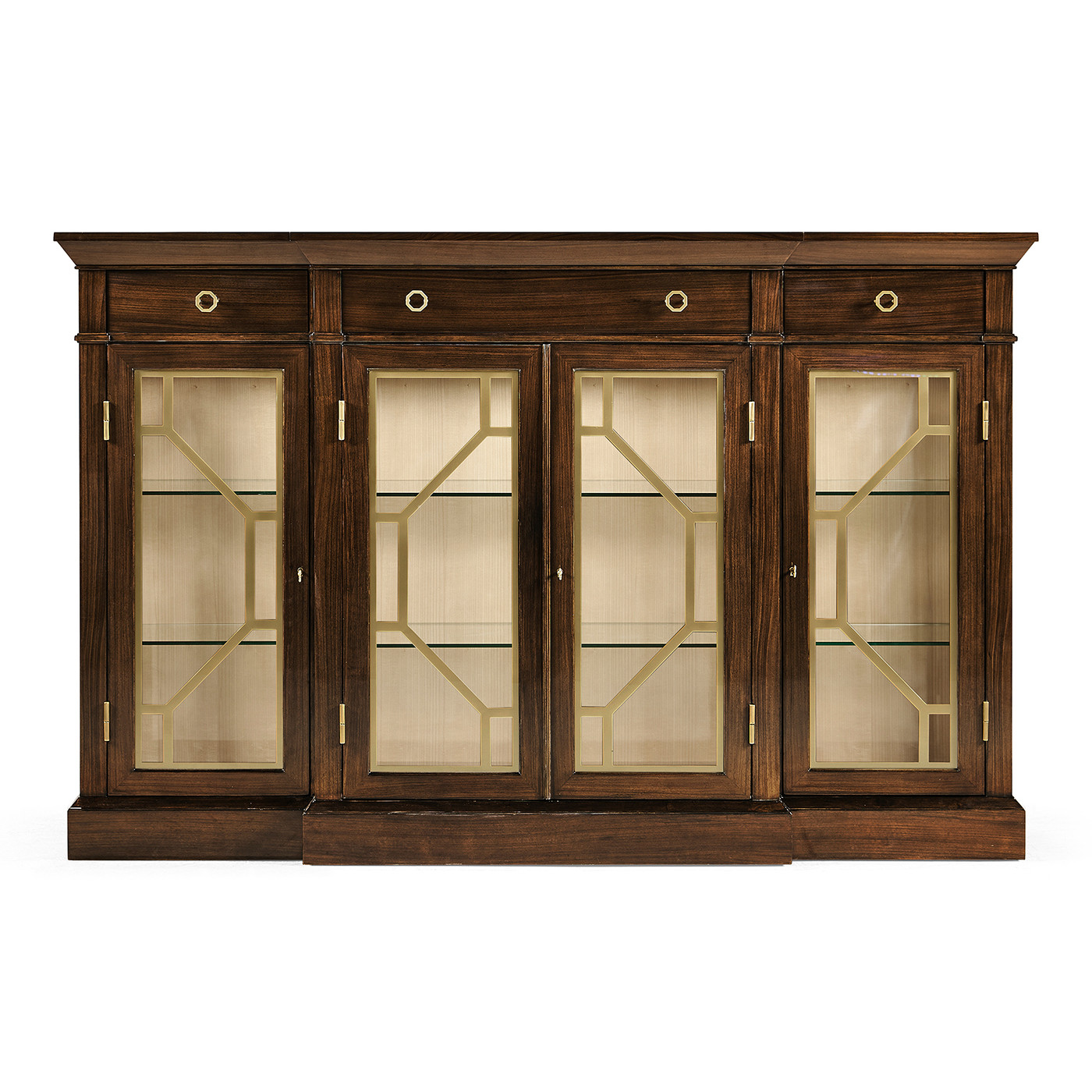 Dark Rosewood Four-Door Display Cabinet