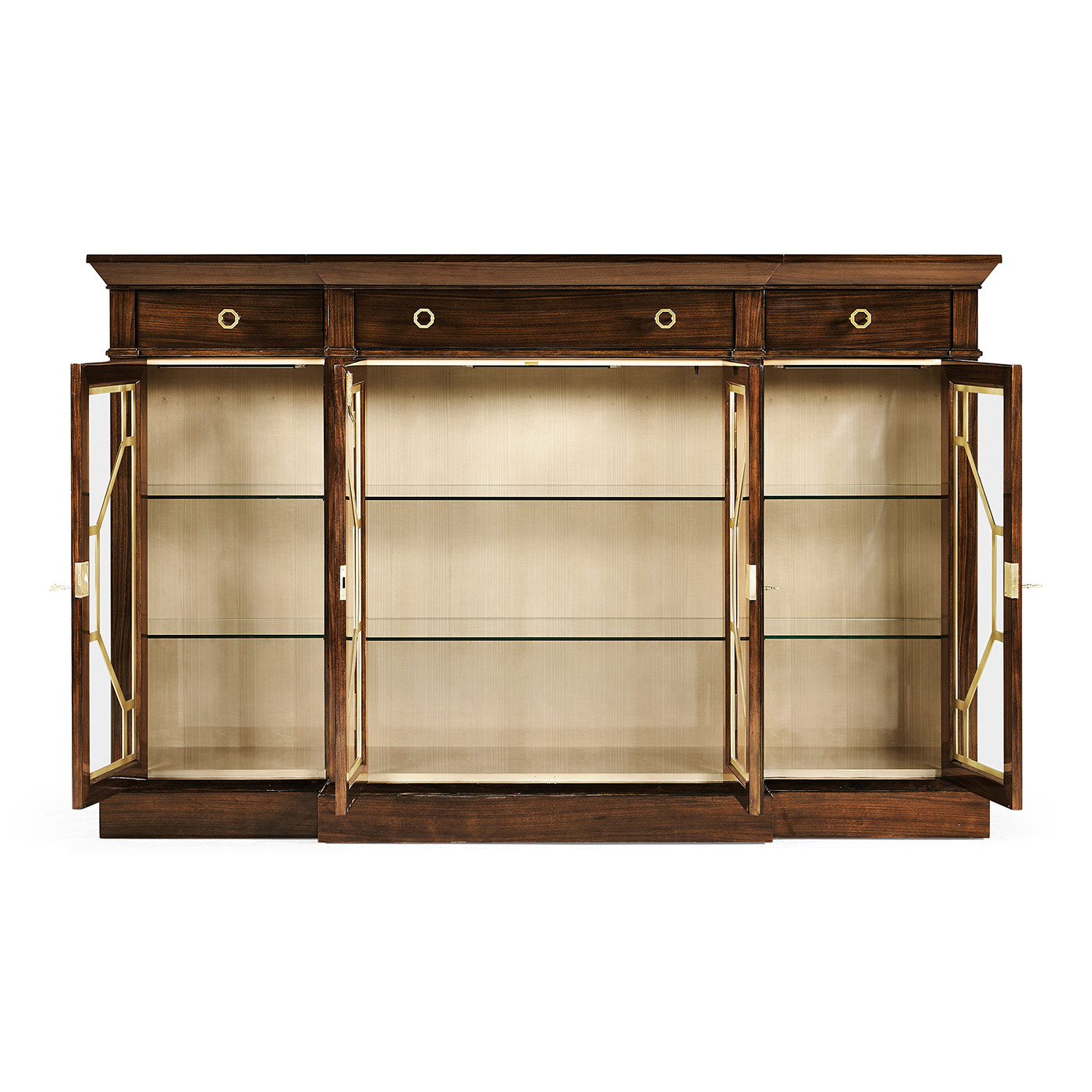 Dark Rosewood Four-Door Display Cabinet