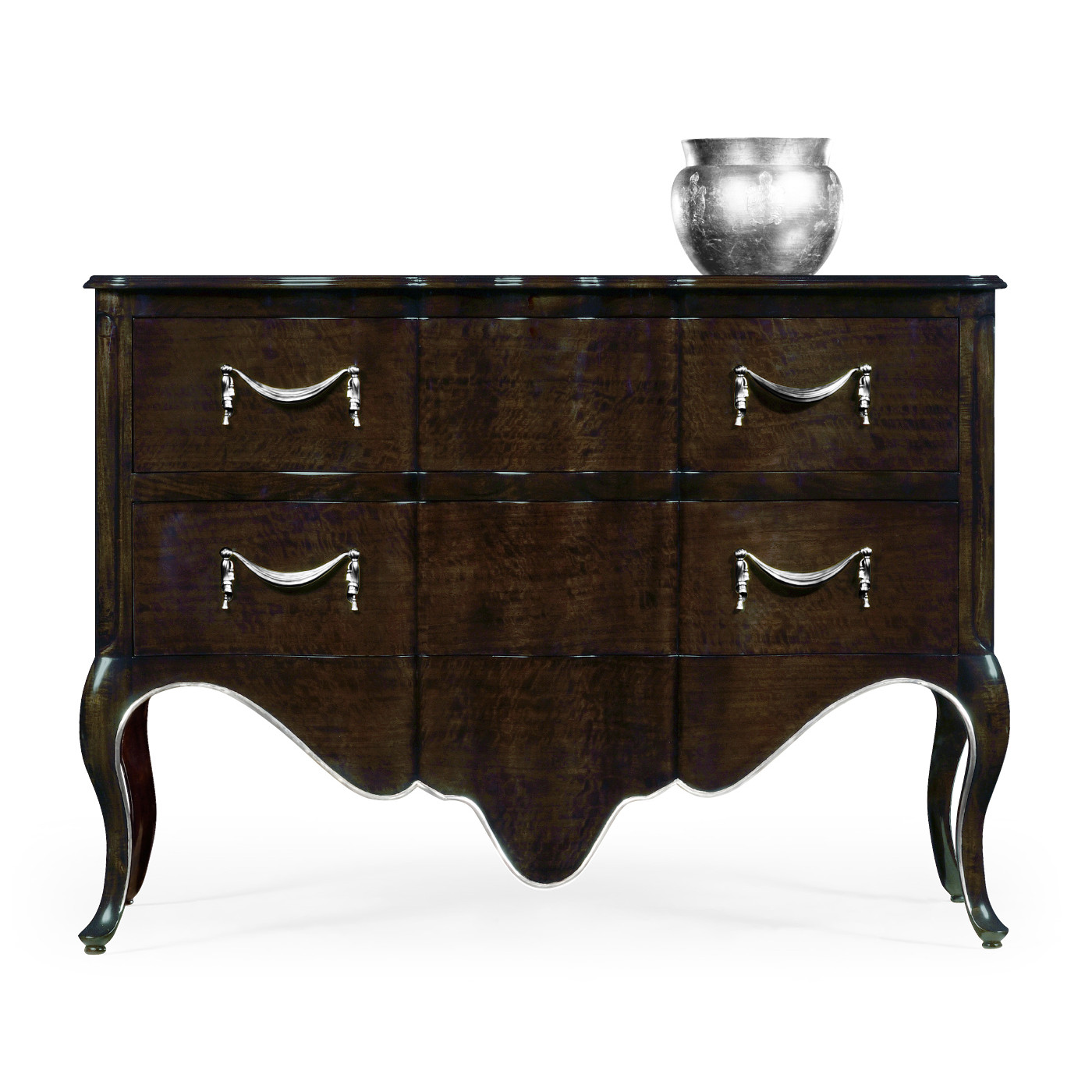 Black Eucalyptus Bombe Chest of Drawers 52