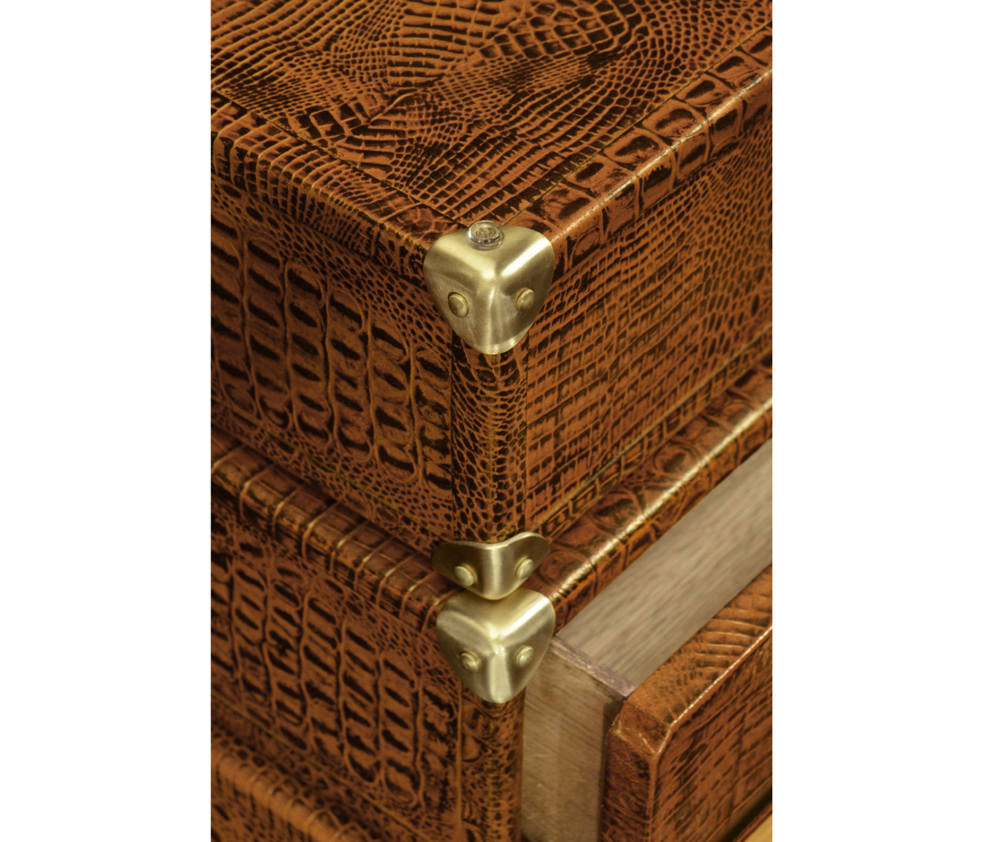 Choc faux Croc valise desk