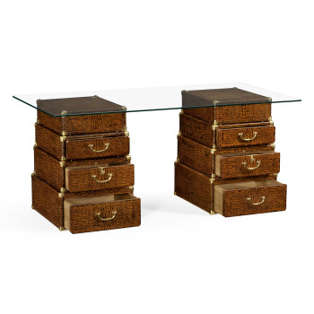Choc faux Croc valise desk