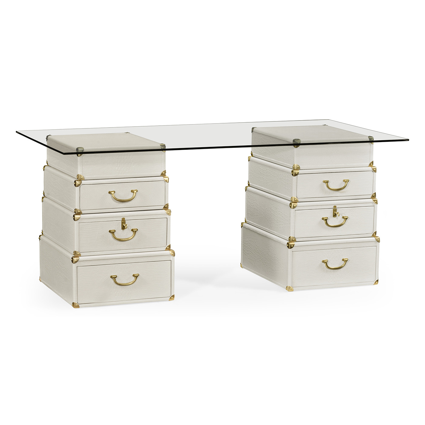 Great White faux Croc valise desk
