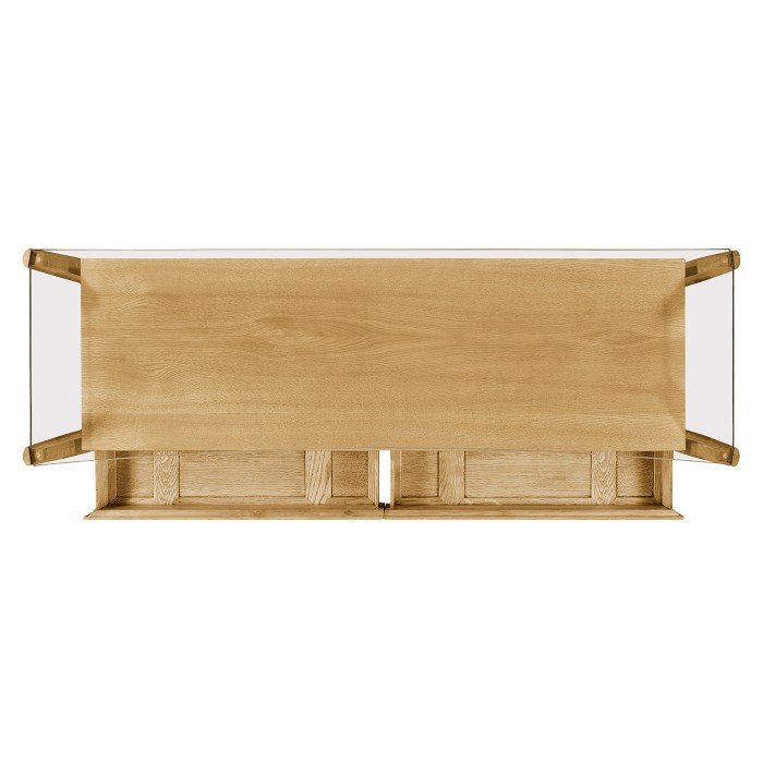 Architects Console Table with Drawers Ang Glass Top