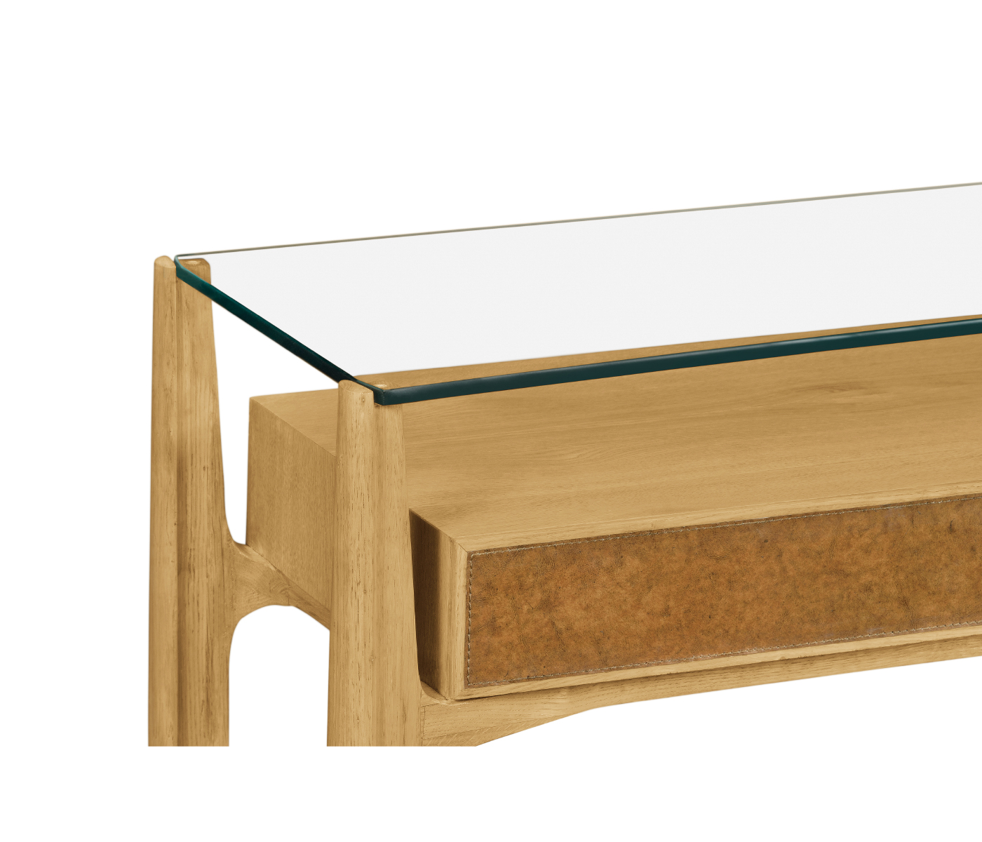 Architects Console Table with Drawers Ang Glass Top