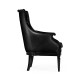 Upholstered occasional chair in black leather