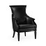 Upholstered occasional chair in black leather