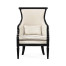 Upholstered occasional chair in cream leather