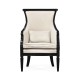Upholstered occasional chair in cream leather