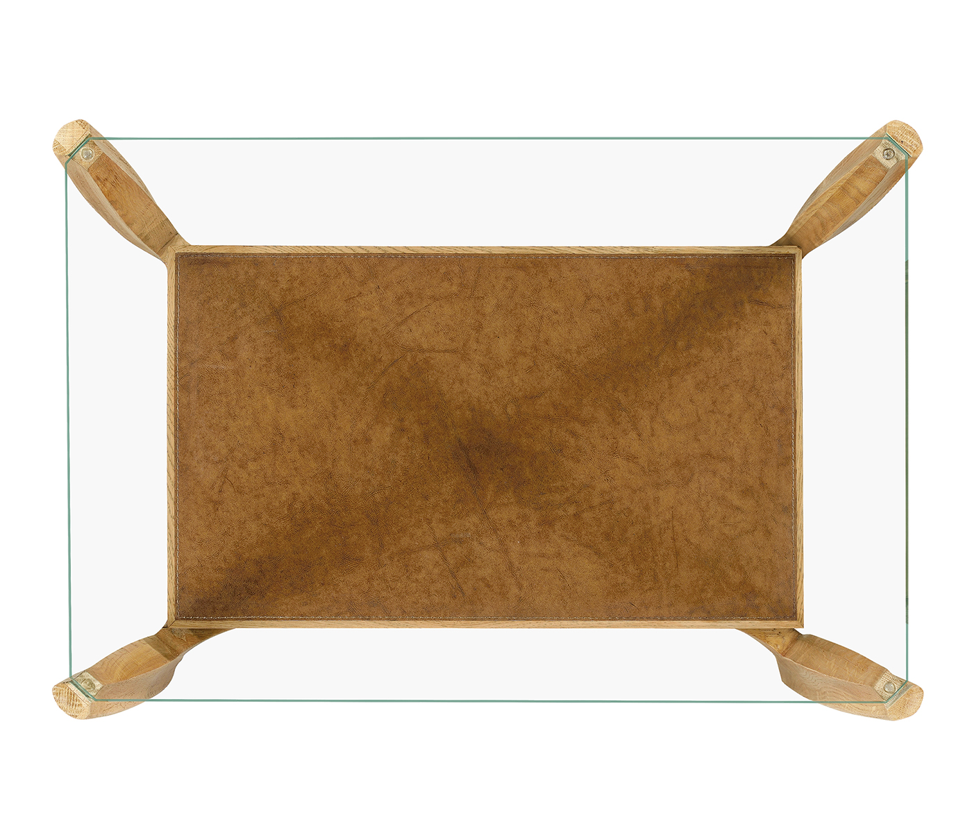 Rectangular Architects End Table with Drawer and Glass Top