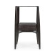 Rectangular Architects Black Mocha Oak End Table with Under-tier and Glass Top