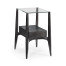 Rectangular Architects Black Mocha Oak End Table with Under-tier and Glass Top