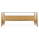 Architects Cocktail Table with Drawers and Glass Top