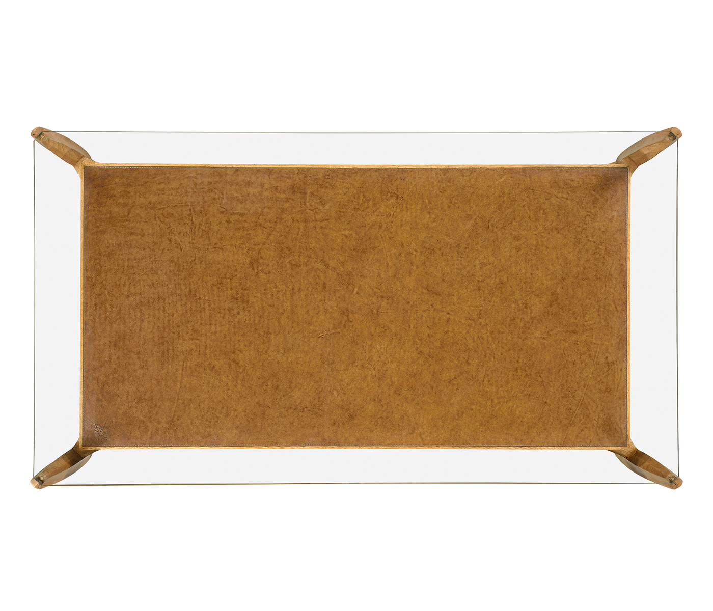 Architects Cocktail Table with Drawers and Glass Top