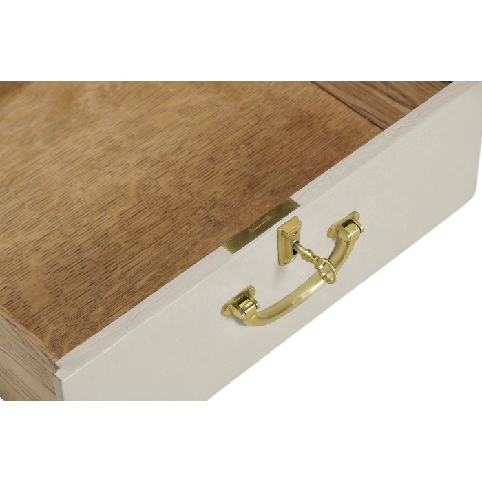 Great White faux Croc valise table